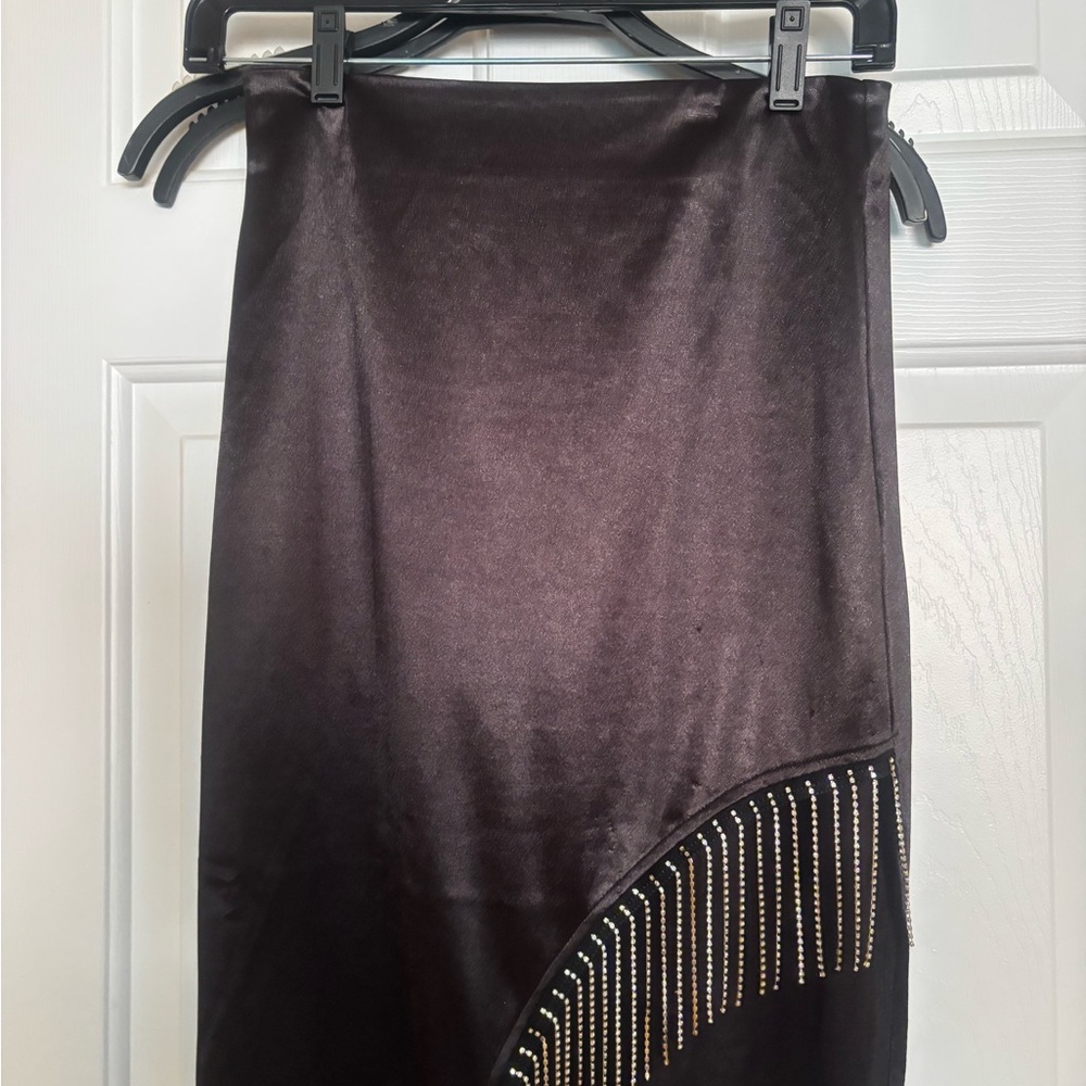 Forever 21 Black Pencil Skirt with Rhinestone Accent